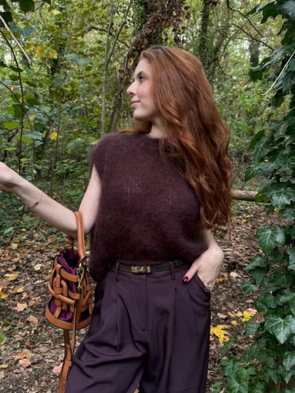 FLORINE - Sleeveless Top Bordeaux - Image 2