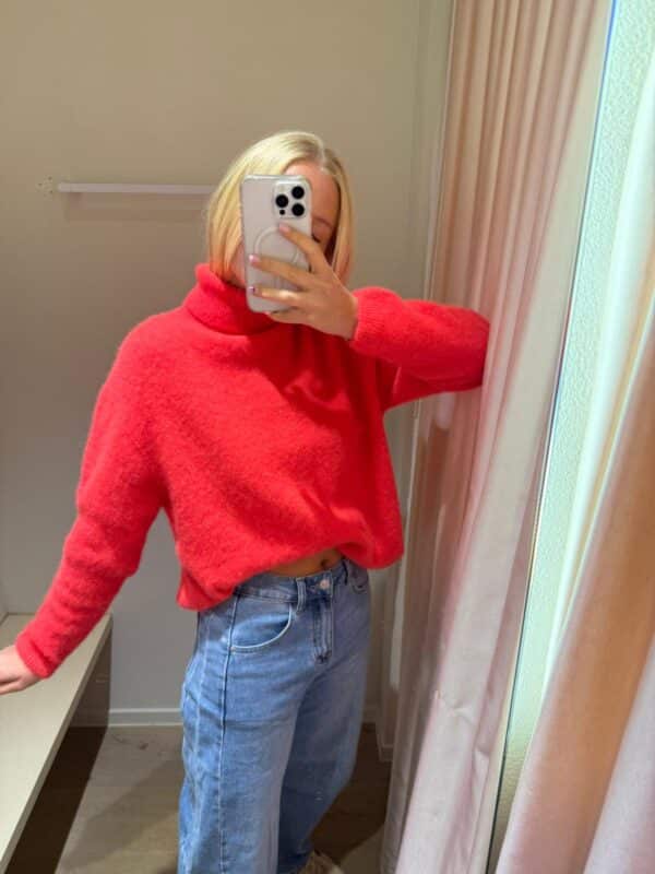 Turtleneck knit - Fluo orange