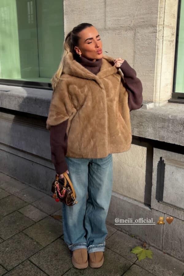 Monaco - Faux Fur Jacket Camel M/L