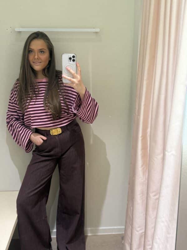 Stripe Long Sleeve Pink Bordeaux