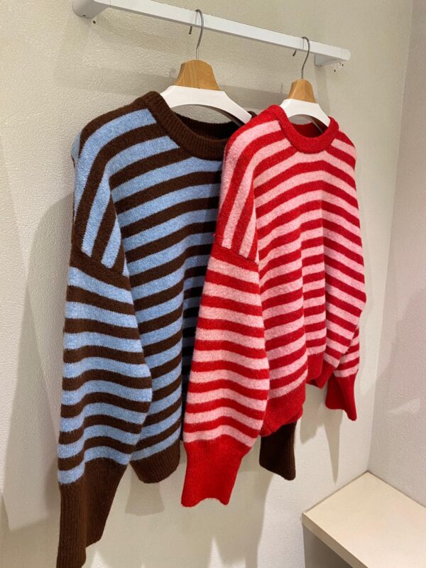 Gabby - Stripe knit blue