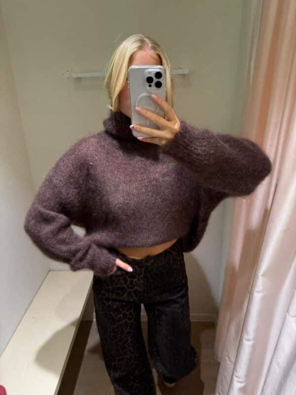 Mohair - Turtleneck knit brown
