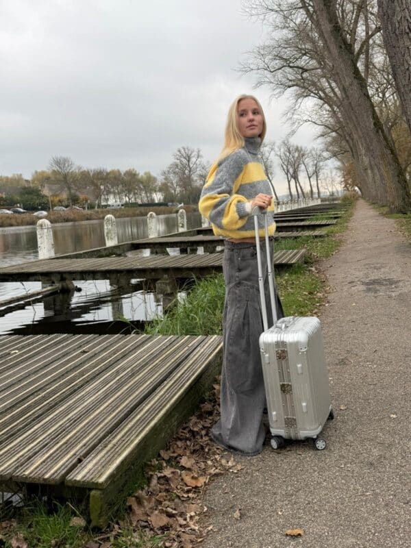 Ceci - Knit stripe yellow & grey