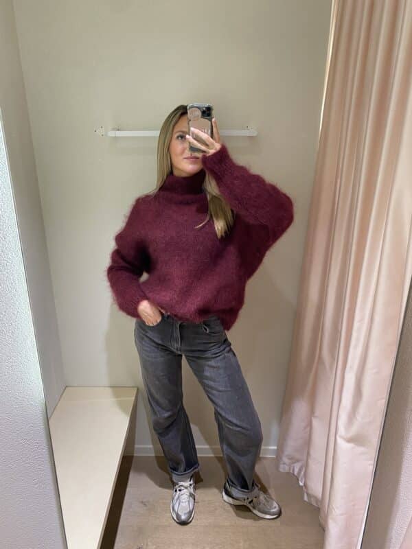 Mohair - Turtleneck knit bordeaux