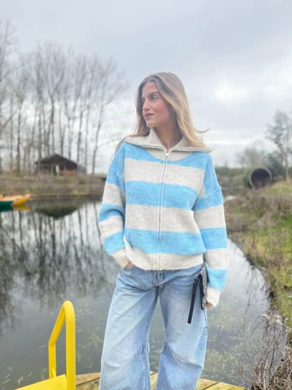 BLUE TIDE ZIP KNIT - ONE SIZE