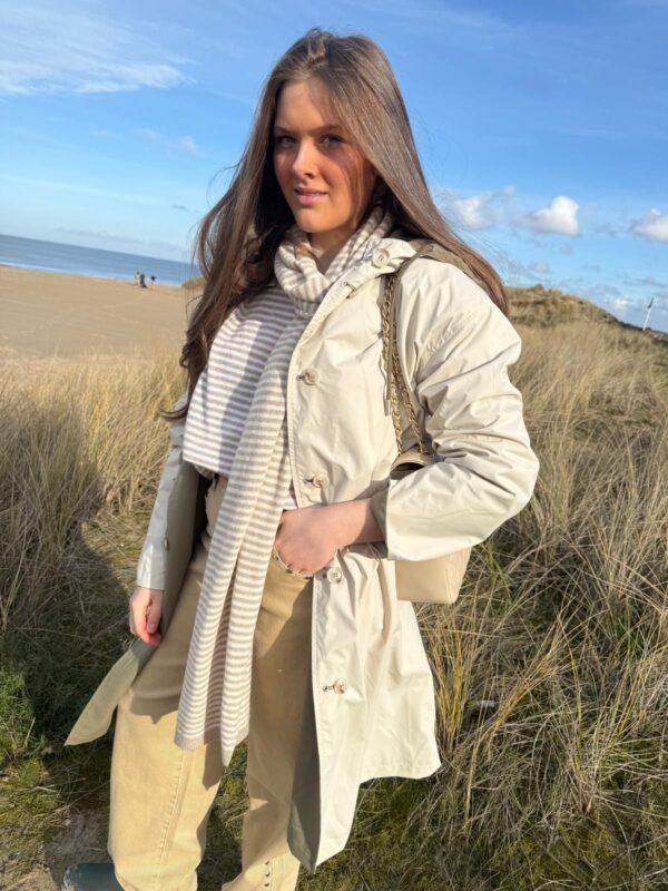 SOFT BEIGE/KHAKI REVERSIBLE JACKET - MEDIUM