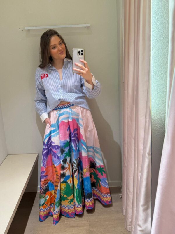 SKY STRIPE BLOUSE - LARGE