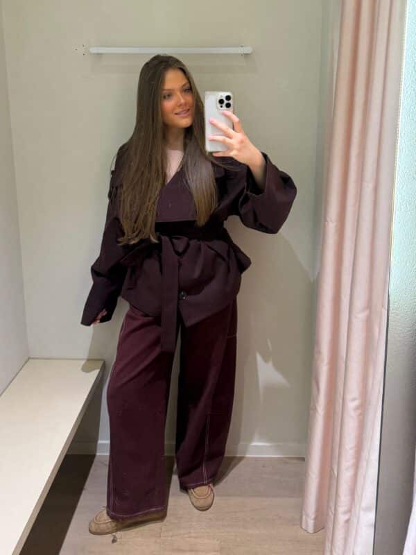 BURGUNDY BOW JACKET - M/L