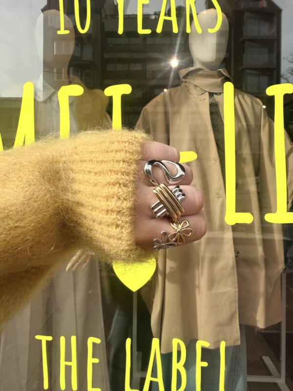 SILVER/GOLDEN FLOWER POWER DUO RING