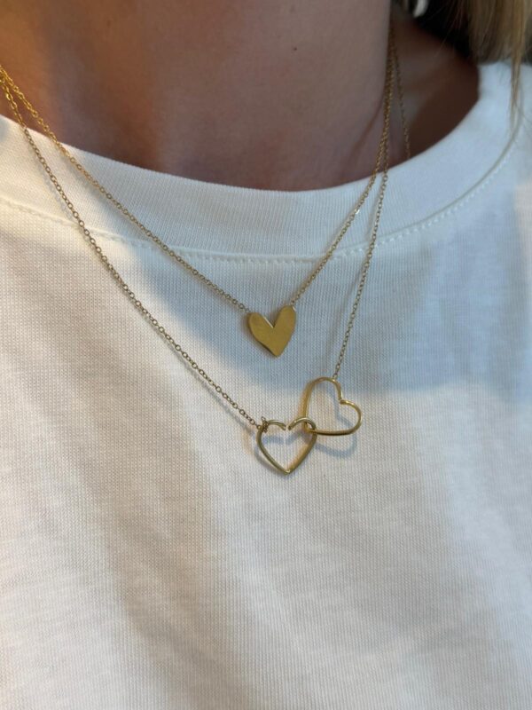 DUBBLE HEART NECKLACE GOLD