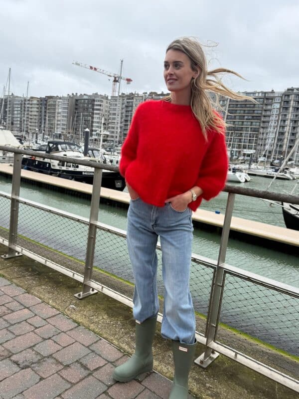 HARBOUR RED MOHAIR KNIT - ONE SIZE