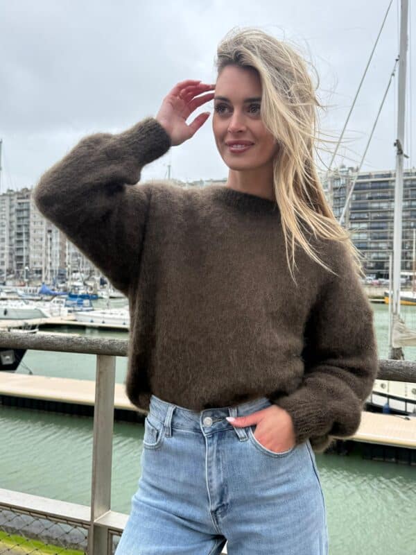 HARBOUR BROWN MOHAIR KNIT - ONE SIZE