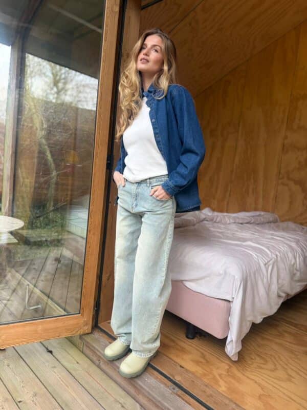 CABIN WASHED DENIM PANTS - 42