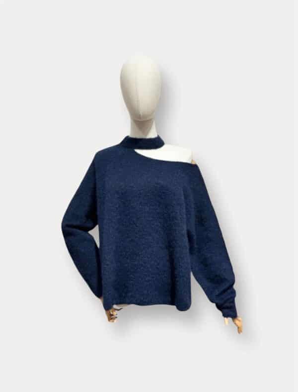 DARK BLUE HALTER KNIT - ONE SIZE