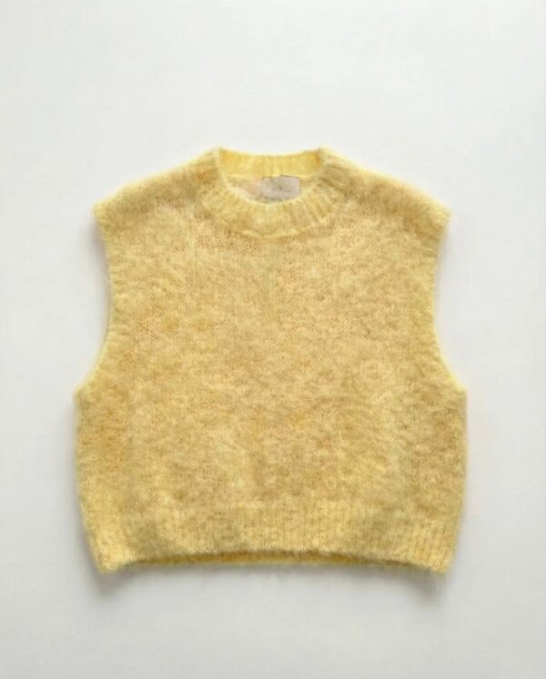 YELLOW MOHAIR DEBARDEUR - ONE SIZE