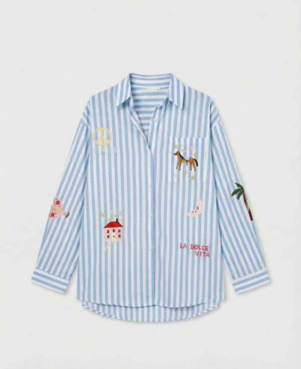 BLUE MUSE STRIPE BLOUSE - S/M