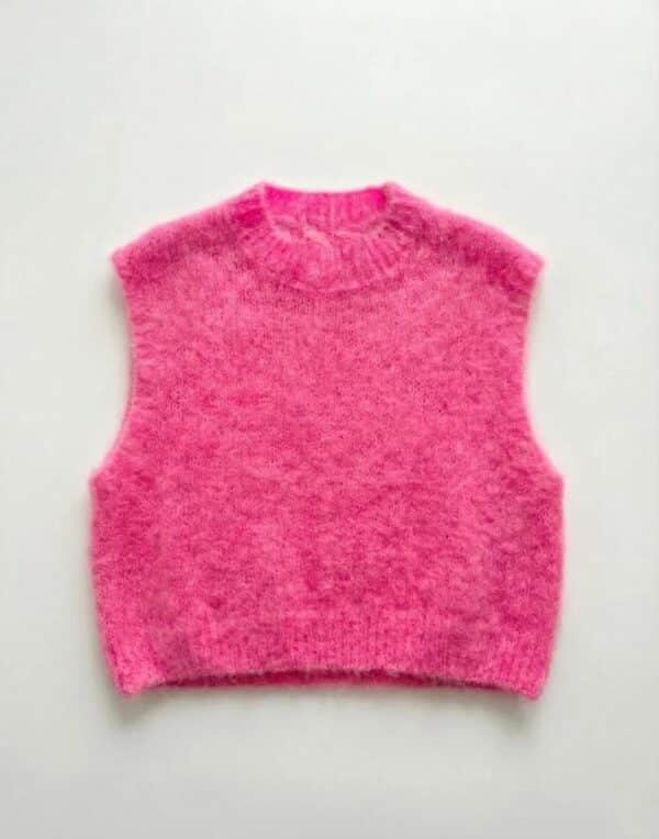 FUCHSIA MOHAIR DEBARDEUR - ONE SIZE