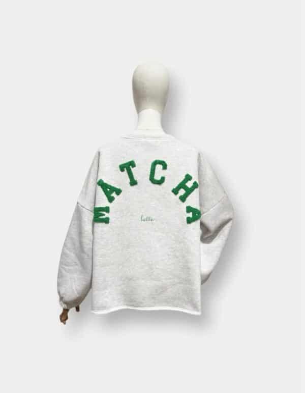 GREY KNIT GREEN LETTERS MATCHA - ONE SIZE