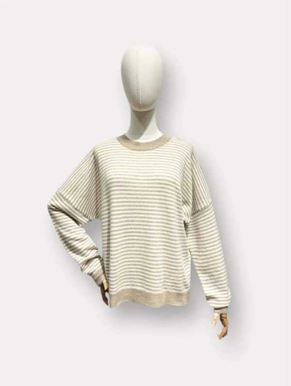 BEIGE STRIPED KNIT - ONE SIZE