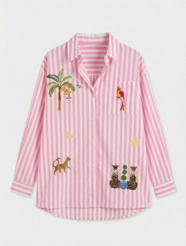 PINK TROPICAL BLOUSE - M/L