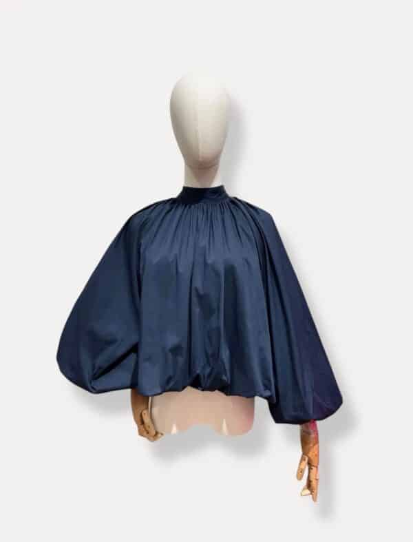 DARK BLUE BOW BREEZE BLOUSE - ONE SIZE