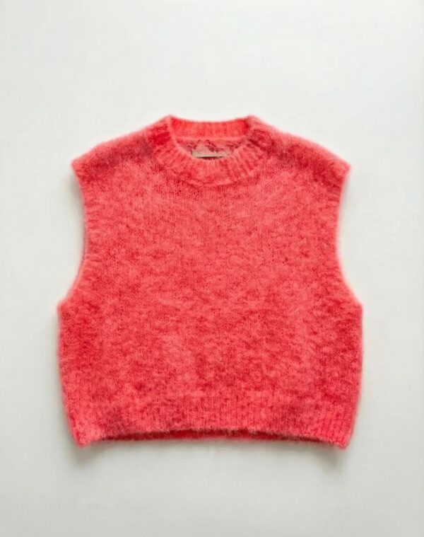 PEACH MOHAIR DEBARDEUR - ONE SIZE