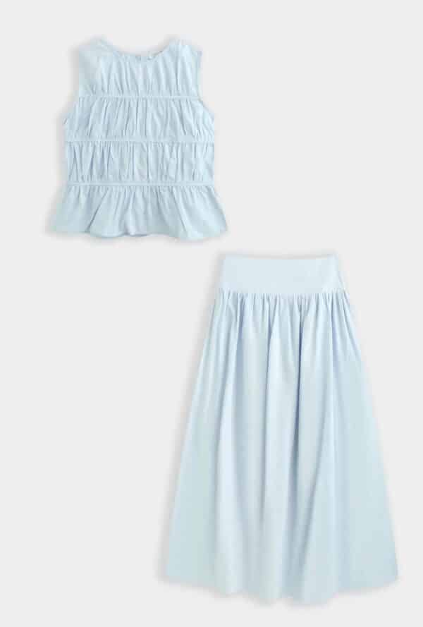 BLUE RUCHED TOP - LARGE