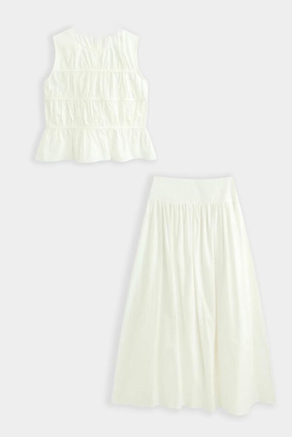 WHITE WAVE SKIRT - LARGE