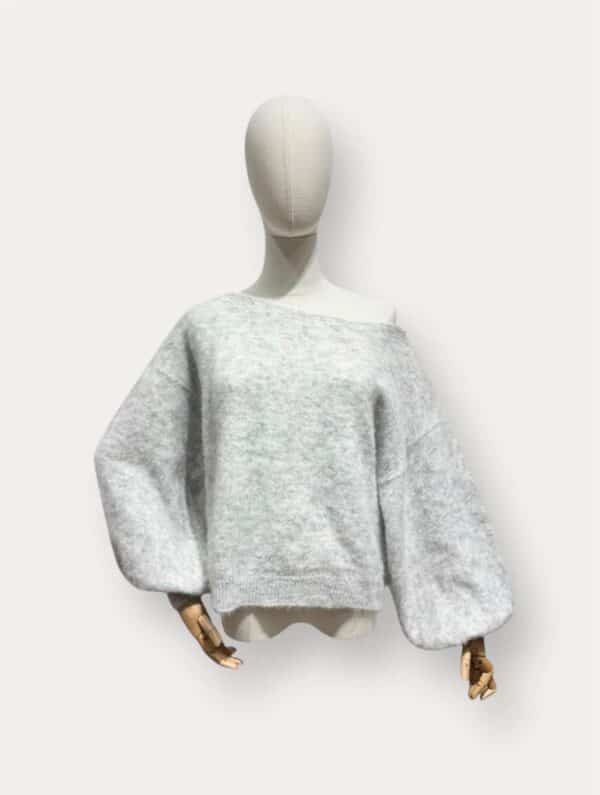 GREY OFF-SHOULDER KNIT - ONE SIZE