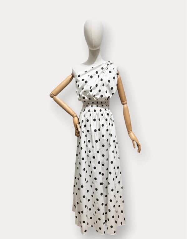 WHITE POLKADOT COTTON TOP - ONE SIZE