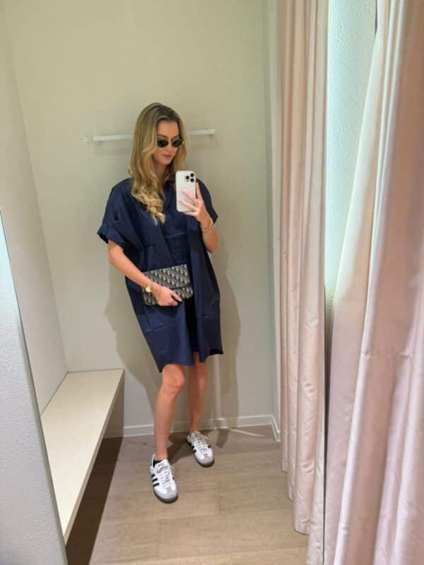 DARK BLUE ESTELLE COTTON DRESS - ONE SIZE