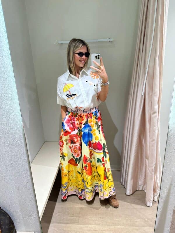 COLORFULL FLOWER SKIRT - ONE SIZE