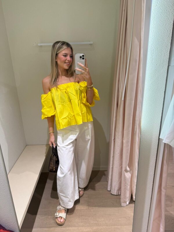 YELLOW OFFSHOULDER BLOUSE - ONE SIZE