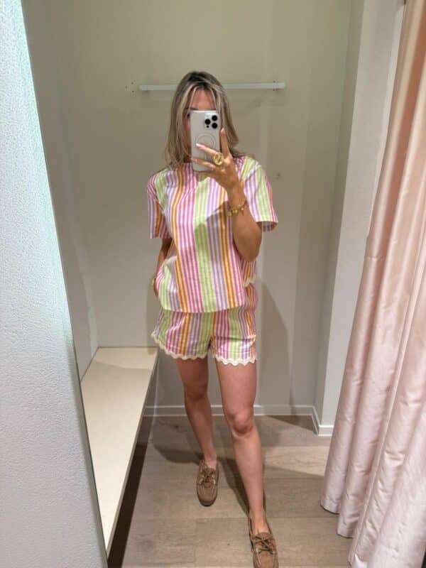 PASTEL STRIPED BLOUSE - SMALL
