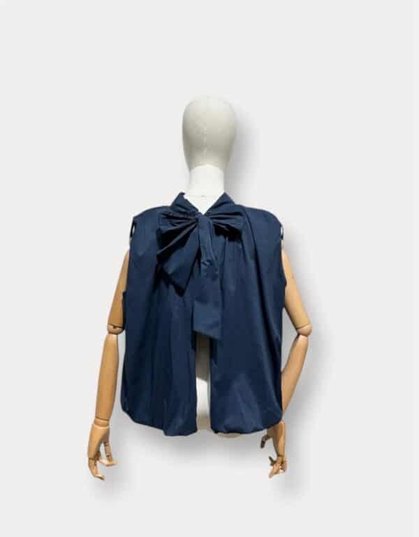DARK BLUE BOW TOP - ONE SIZE