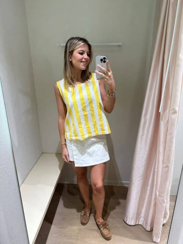 YELLOW STRIPED TOP - SMALL