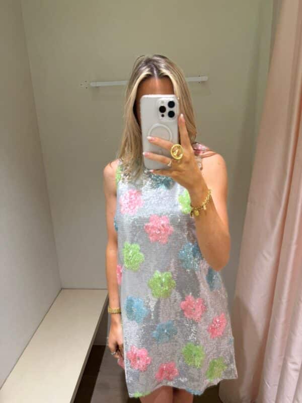 FLORAL SPARKLE DRESS - SMALL