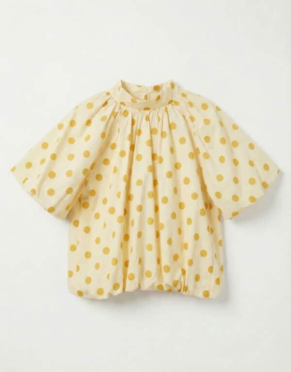 YELLOW POLKADOT BLOUSE - ONE SIZE