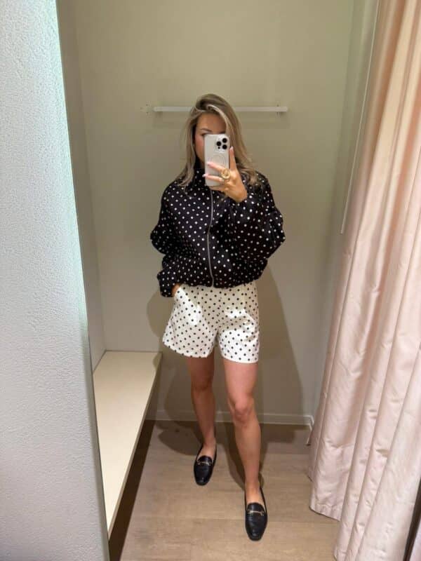 WHITE POLKADOT SHORT - LARGE