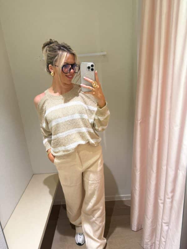 BEIGE LINEN PANTS - 34