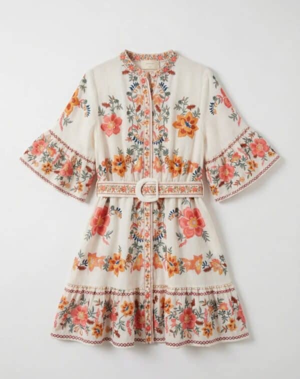 ORANGE BOTANICAL DRESS - ONE SIZE