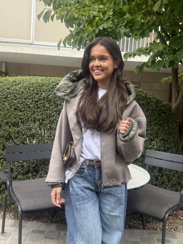 ESTELLE JACKET TAUPE - GREEN- M/L