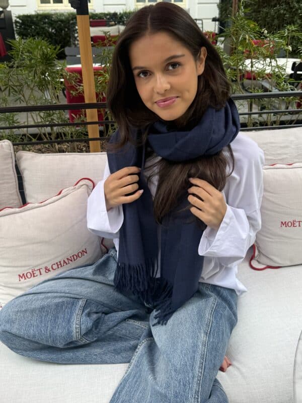 SEZANE SCARF DARK BLUE