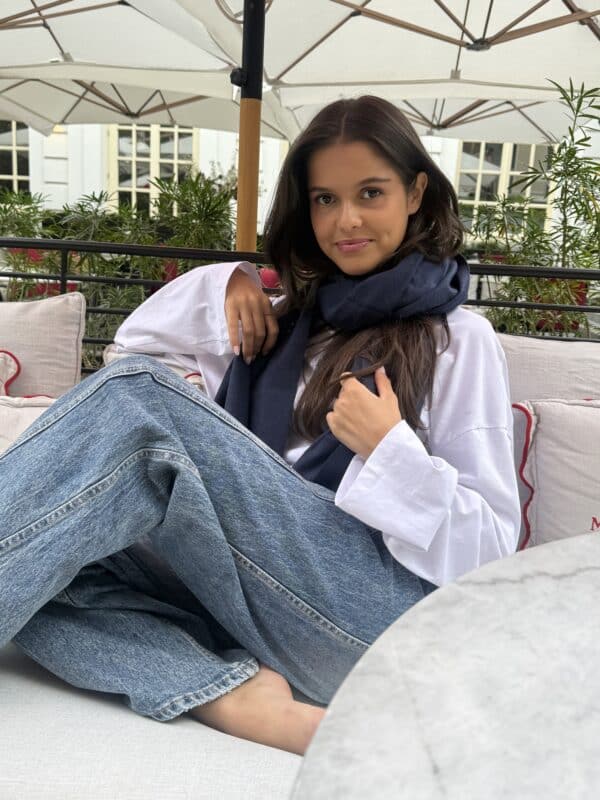 SEZANE SCARF DARK BLUE