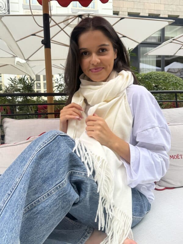 SEZANE SCARF WHITE
