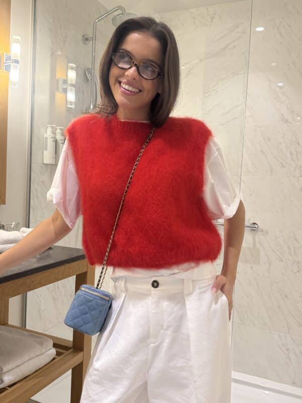 ROSIE MOHAIR DEBARDEUR - RED - ONE SIZE