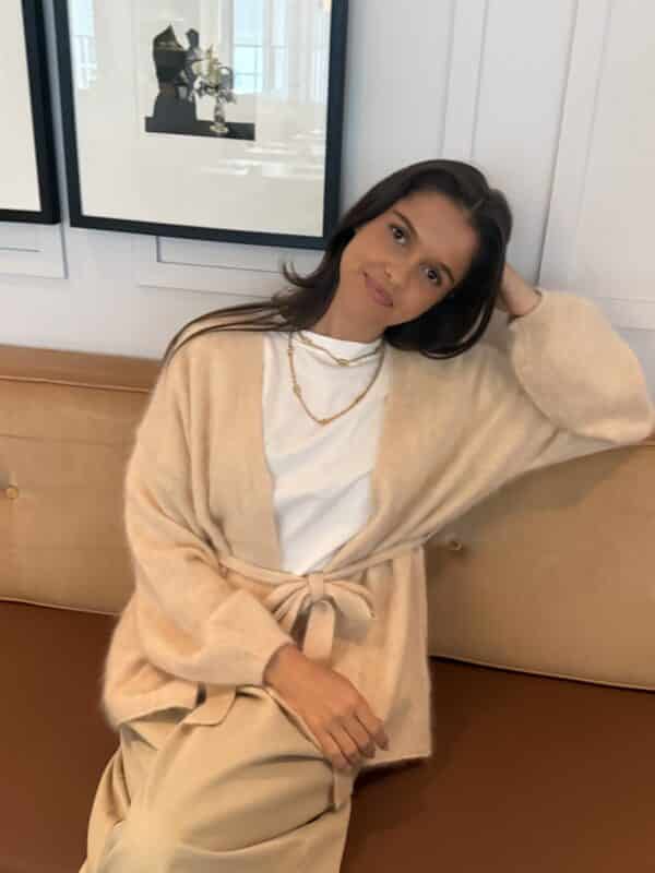 POPPY CROSS OVER KNIT - BEIGE - ONE SIZE