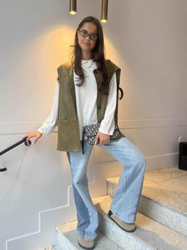 FEE SLEEVELESS BLAZER - OLIVE GREEN - ONE SIZE