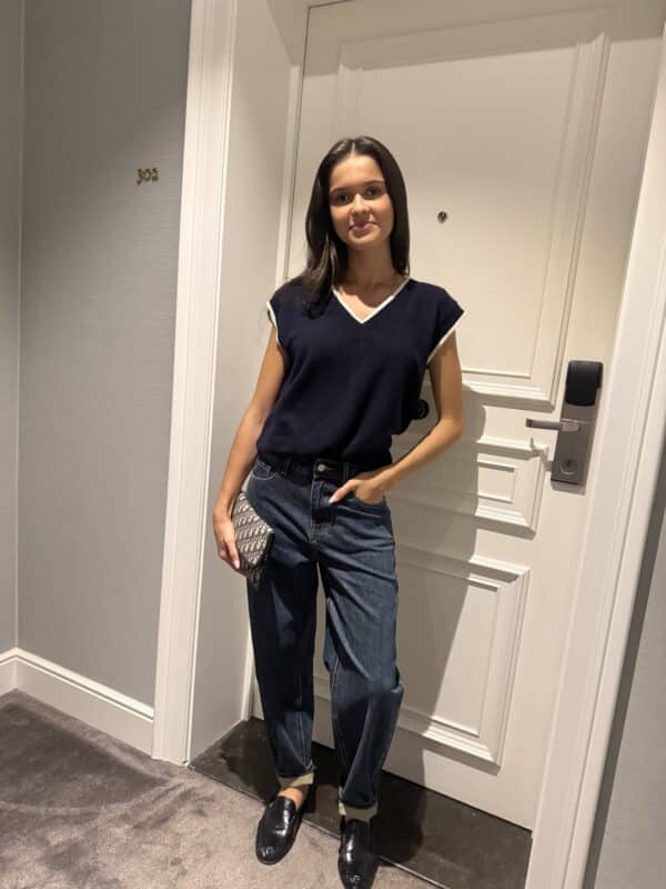 COLETTE V-DEBARDEUR - NAVY/WHITE - ONE SIZE