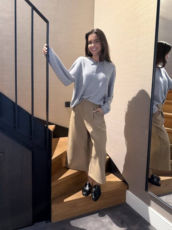 CLARICE POLO KNIT - GREY - S/M